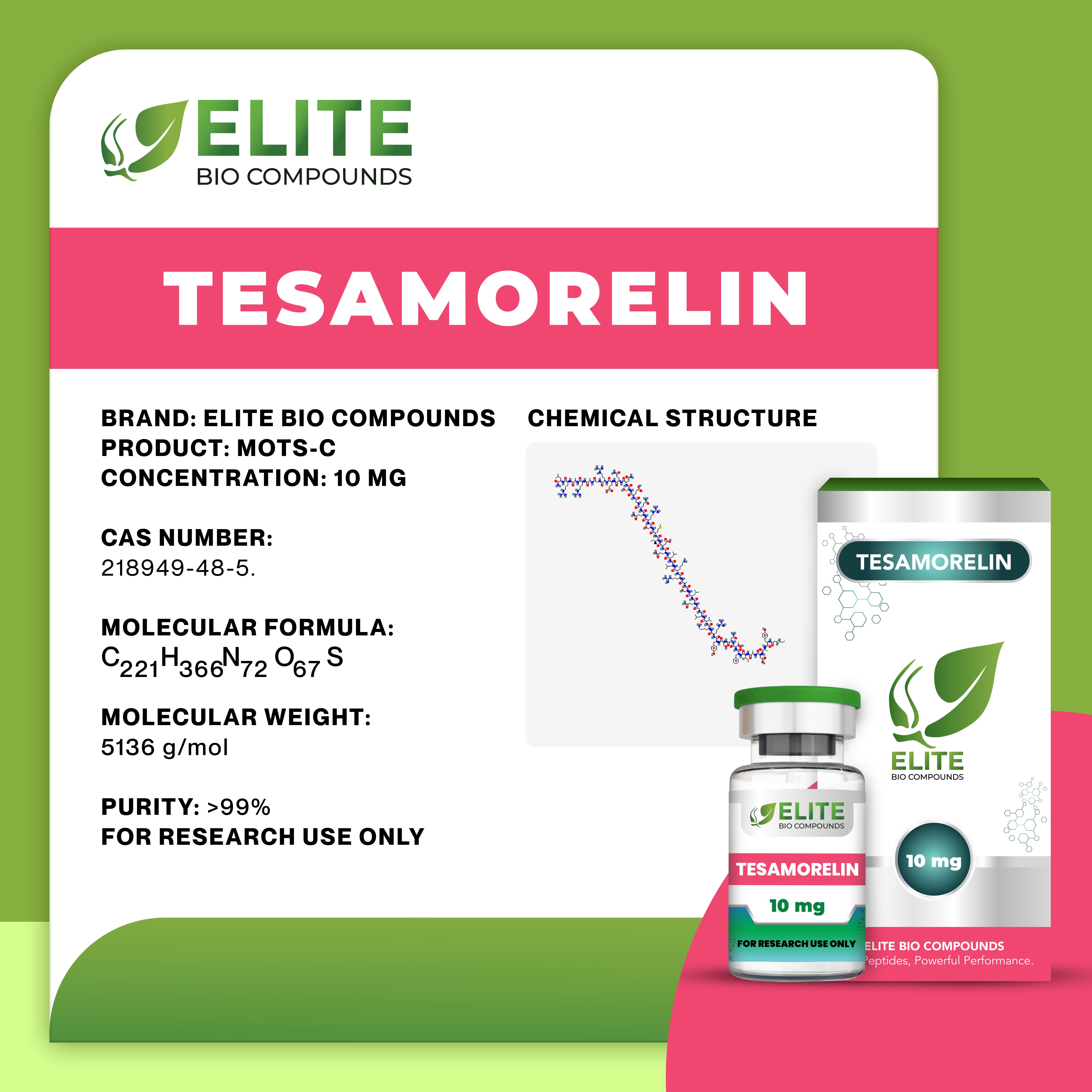 Tesamorelin (10 mg) | Belly Fat Reduction, Lean Muscle & Metabolic Support | COA Verified