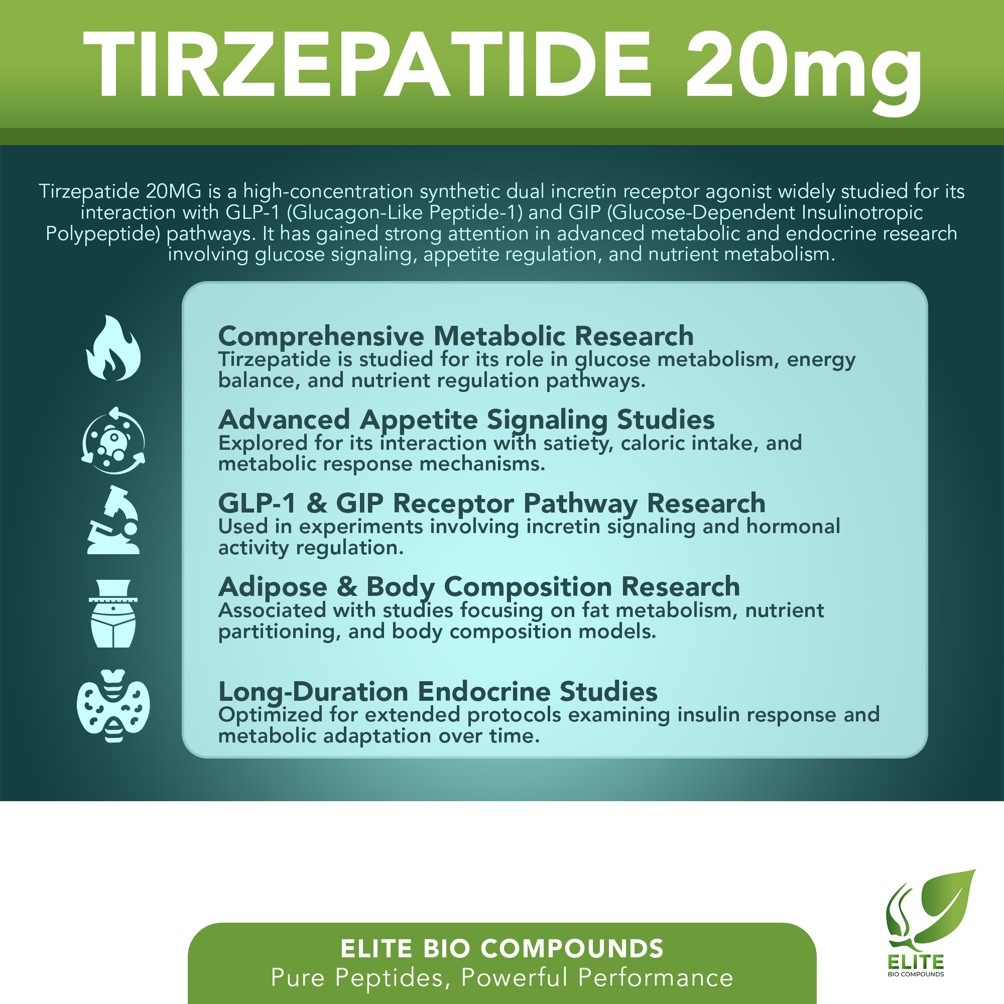 Tirzepatide 20mg – Supports Wellness, Balance & Active Lifestyle | COA Verified