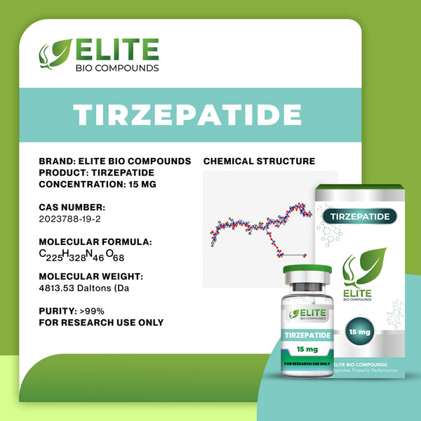 TIRZEPATIDE (15 mg) | GLP-1 Dual Agonist for Weight Management | COA Verified