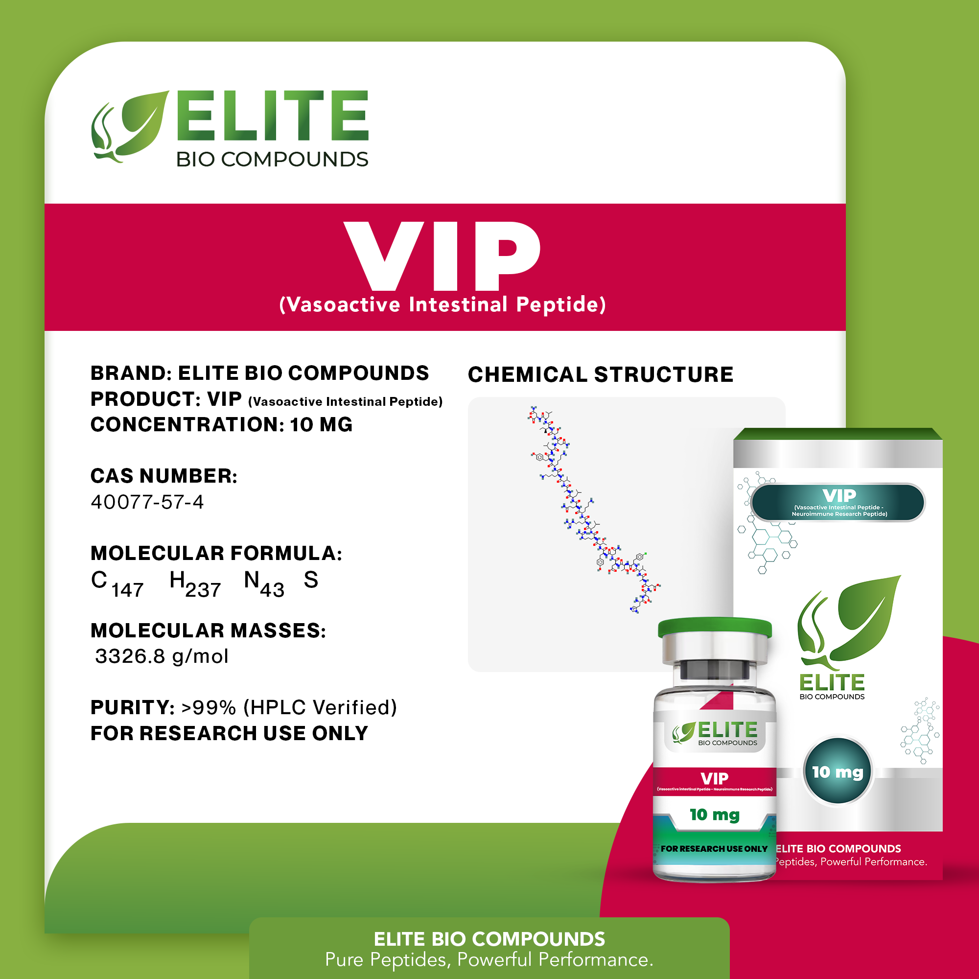 VIP (10 mg) | Immune Function, Cellular Health & Recovery Support | COA Verified